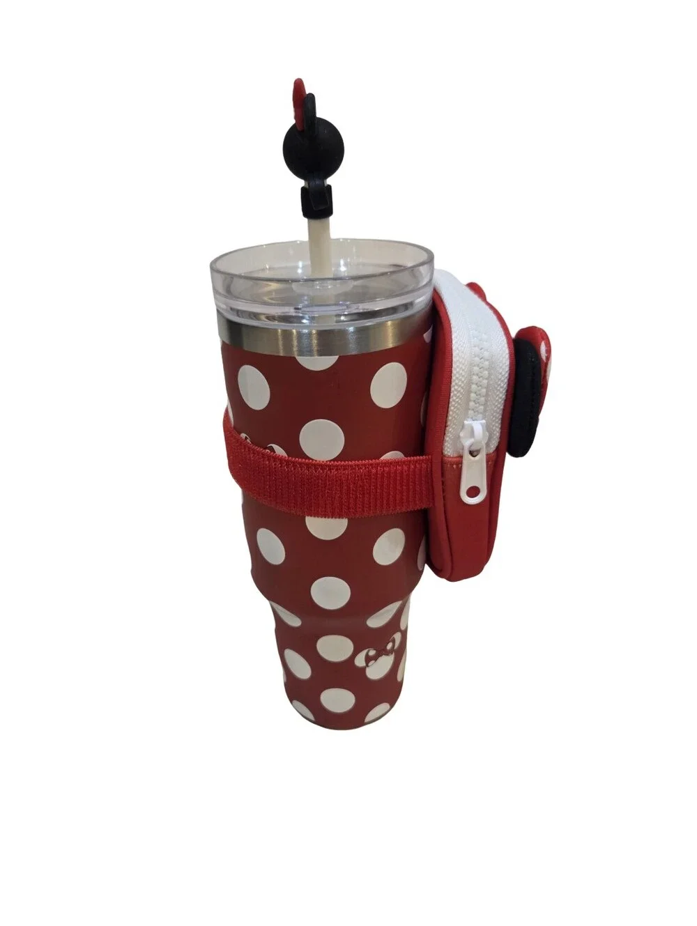 Disney Parks Minnie Mouse Disneyland 30oz Stainless Steel Tumbler with Pouch NEW